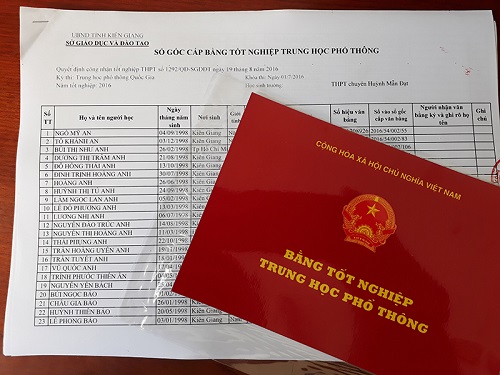 Dịch vụ làm bằng cấp 3 giá 1 triệu không cọc lấy ngay